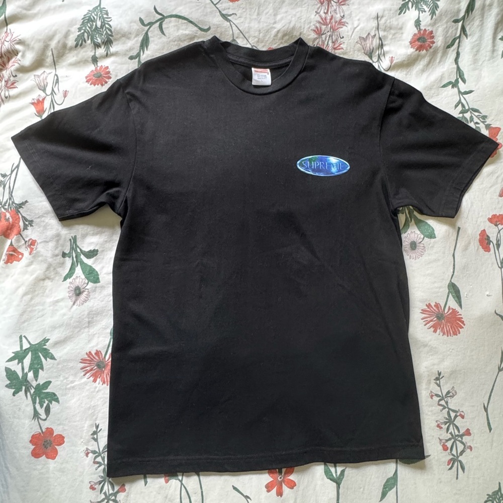 Supreme Black Tee with Ocean Blue Logo - Picture 4 of 13